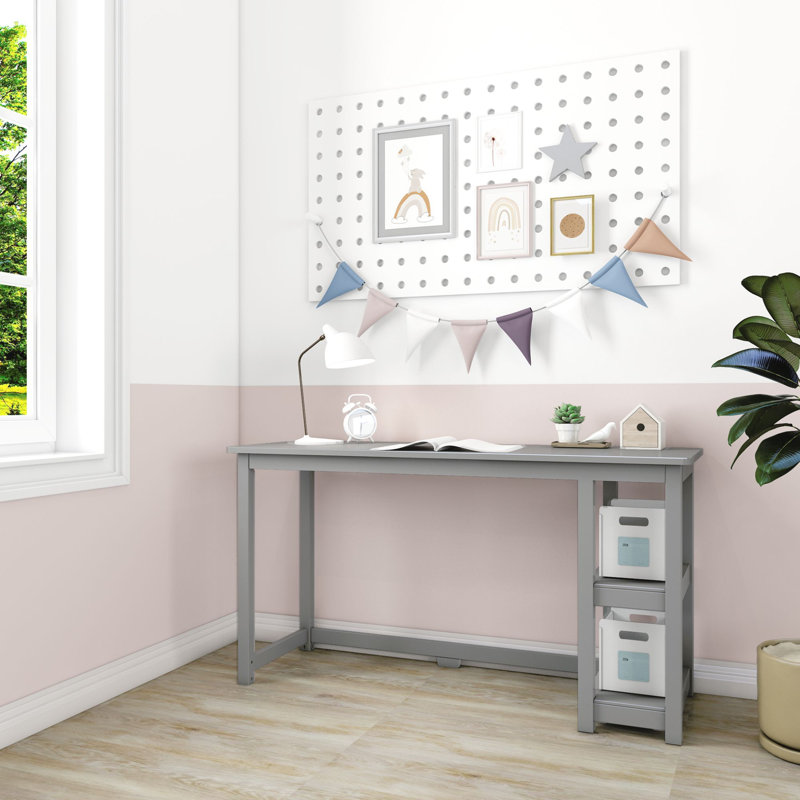 Grand bureau avec tablettes Lalitha, Gris