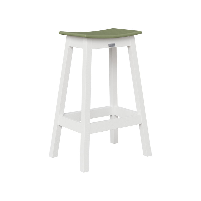 Tabouret de comptoir berlinois Berlin, Blanc / Sauge, 24.5
