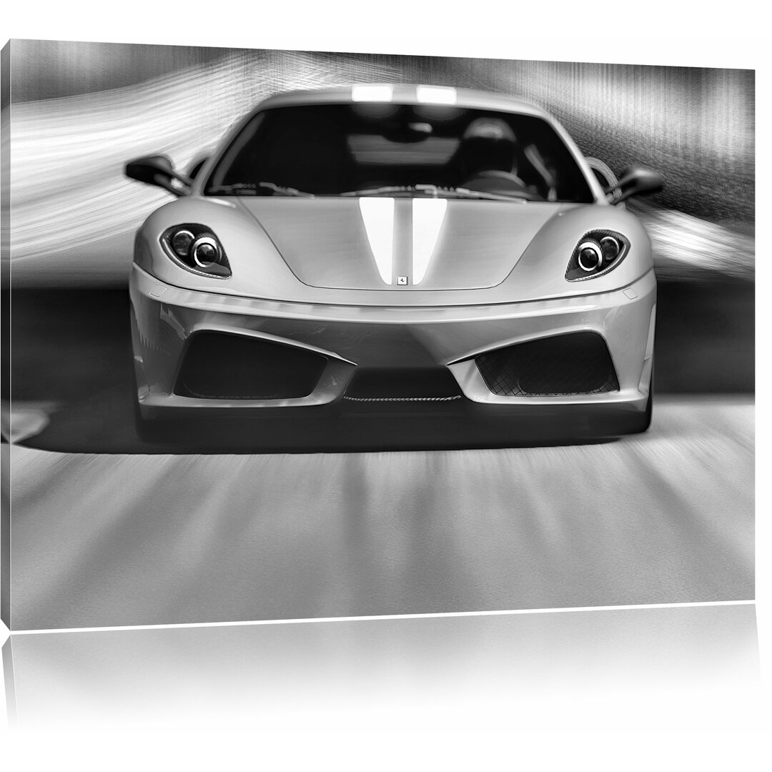 Leinwandbild Oranger Lamborghini in Monochrom