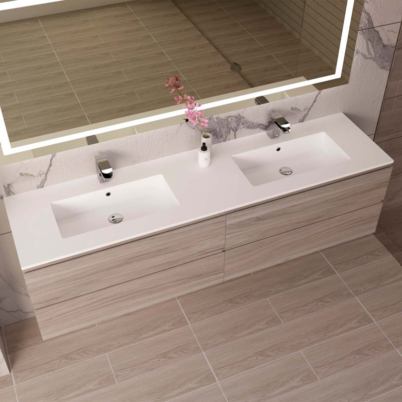Meuble-lavabo DAX Pasadena avec bassin Toscana, 72 po, pin, Pin
