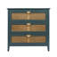 Élégante armoire à 3 tiroirs en rotin naturel et au design américain, polyvalente pour la chambre à coucher, le salon et le bureau.