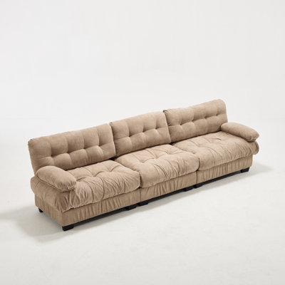 Deep Seat Sectionals, Wood 123 Inch Modern 3 Seater For Home