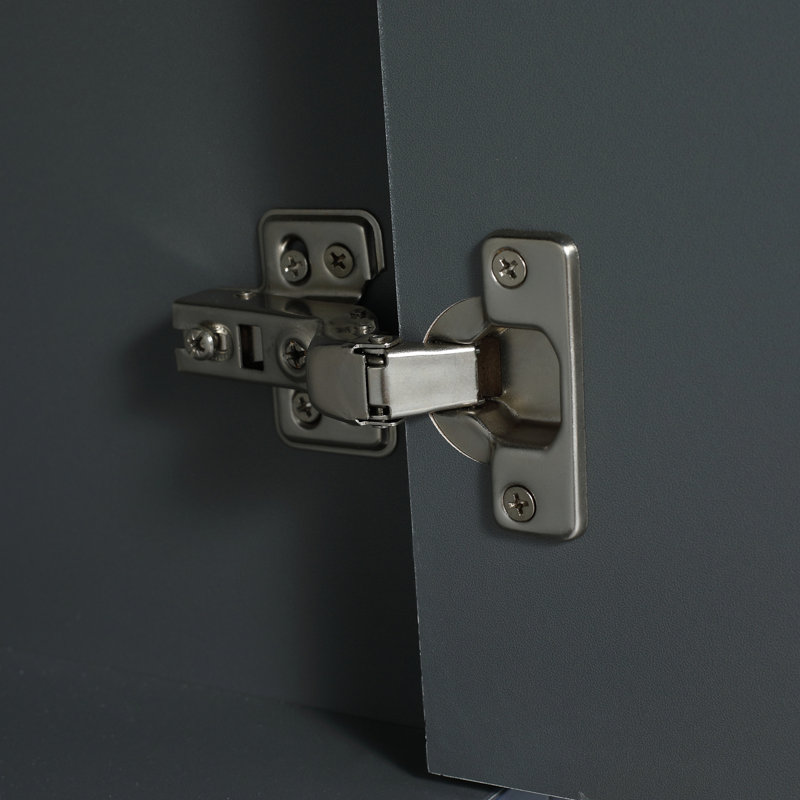 Meuble-lavabo autoportant avec lavabo en résine, Or, Bleu marine