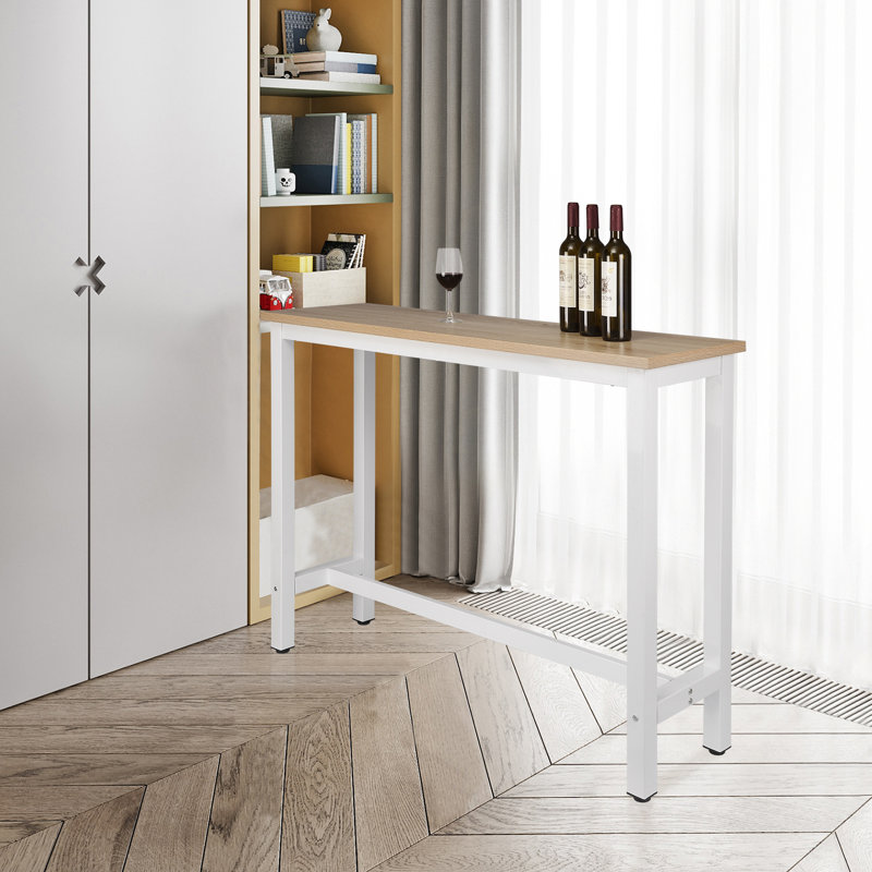 Dequinton Rectangular 120cm L x cm W Dining Table, Light Oak, White, H100  x L120 x W40cm