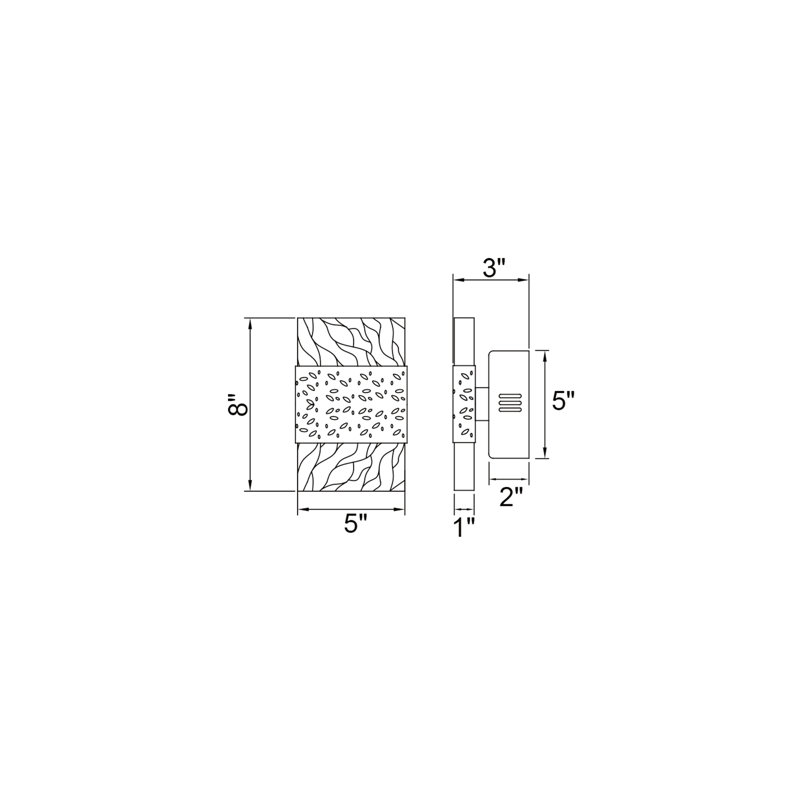 8'' Modern LED Wall Sconce with Pewter Finish For Bedroom, Hallway, Living Room – Integrated LED, No Bulb Required, Pewter