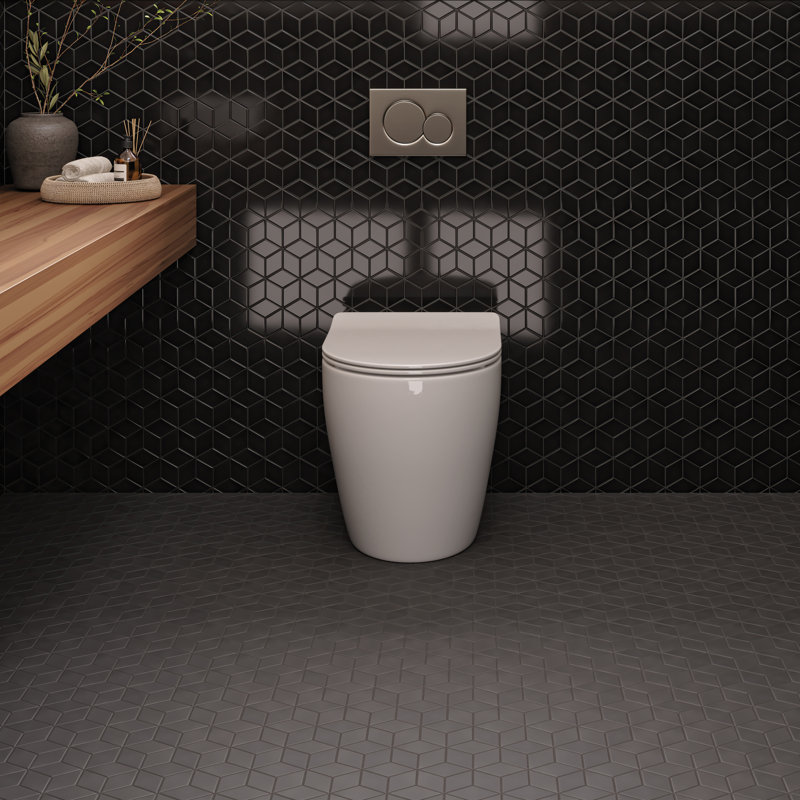 Carreau de porcelaine à motif de mur et de sol 11 po x 12 po Le Cafe, Noir