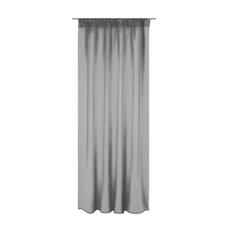 Peck Slot Top Semi Sheer Single Curtain, Black