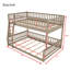 Lit superposé double au-dessus de grand lit en bois massif avec échelle et garde-corps, 2 lits convertibles pour garçons et filles-848000517-848000512