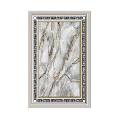 Premium Hall Carpet, 2.6 x 4.9 Feet, 100% Polyester, 650 gr/m² | Antibacterial, Non-Slip PVC Dot Underside, 0.3 in Pile Height | Machine Washable, 3D Digital Print, Durable & Stylish for Home Décor