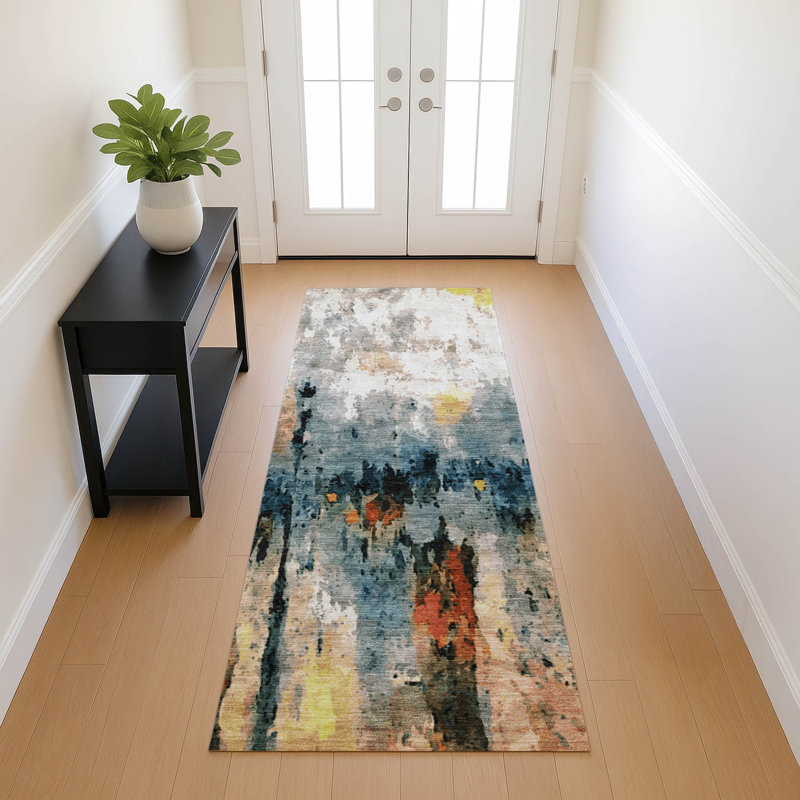 Machine Washable Indoor/Outdoor Pablo ACN2284 Abstract Rug, Runner 2'3" x 7'6"
