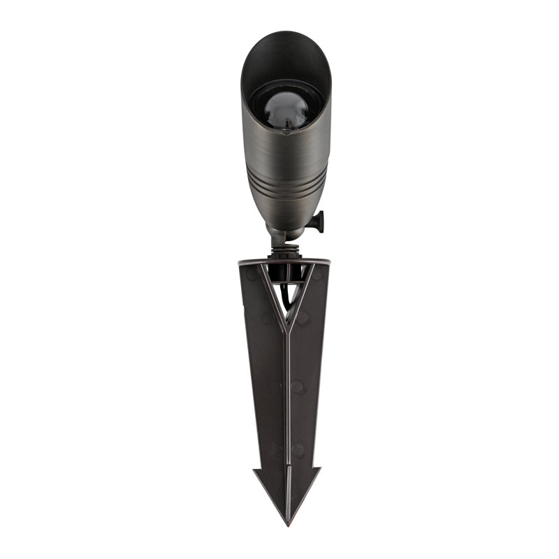 Spot d'extérieur laiton coulé 12V 3 po de largeur x 8,5 po de hauteur en bronze foncé