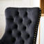 Chaise de bureau noire, fauteuil de bureau moderne capitonné en velours avec base en métal doré, chaise de bureau pivotante réglable-1361922696
