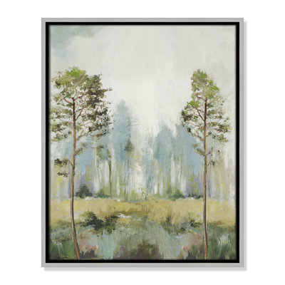Tall Green Trees II by Teton Pearce - Floater Frame Print on Canvas