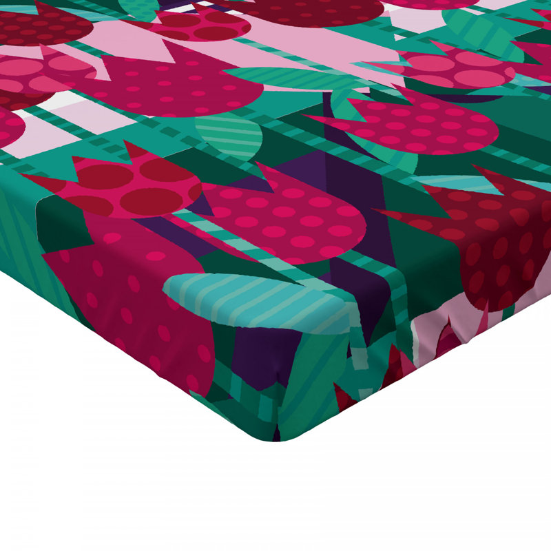 Microfiber Floral Fitted Sheet, Full Fitted Sheet
