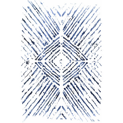 Indigo Ink Motif VI by June Erica Vess - Wrapped Canvas Print