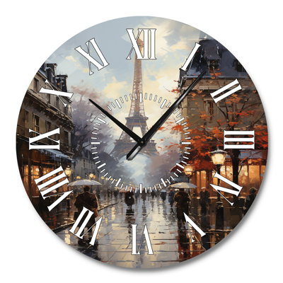 Eiffel Paris In 19 Century - Cityscapes White Face Wall Clock