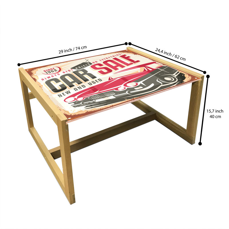 Sled Coffee Table, 40cm H x 74cm W x 62cm D