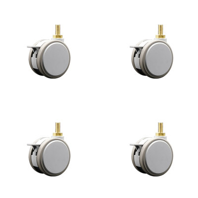 3 Inch MRI Safe Casters with Brakes – 12mm Threaded Stem – Set of 4 – SCC