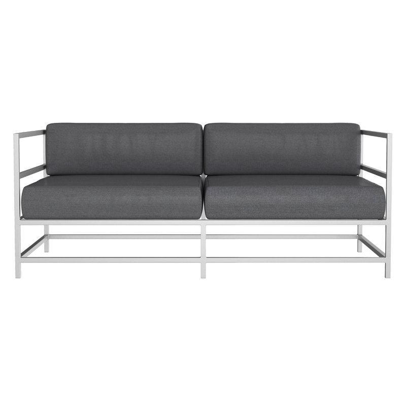 Delano Outdoor 2 - Seat Loveseat, Cast Slate Sunbrella® Plainweave, Kessler Silver