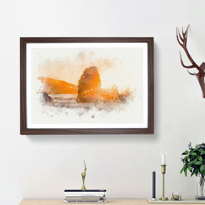 Sunlight over Rodeo Beach in Abstract - Framed Print