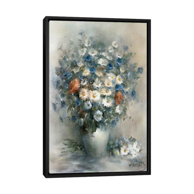 «Flower Bouquet», reproduction sur toile, H 26 po x l 18 po x P 1,5 po, Toile encadrée noire, Pas de tapis