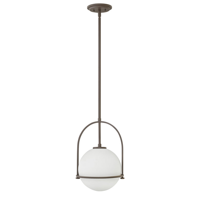Luminaire suspendu Arie avec abat-jour sphérique, H 17 po x l 11,5 po x P 11,5 po, Bronze Buckeye