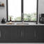 Évier de cuisine noir en acier inoxydable de calibre 16 - station de travail encastrable 33 po x 19 po x 10 po Gunmetal