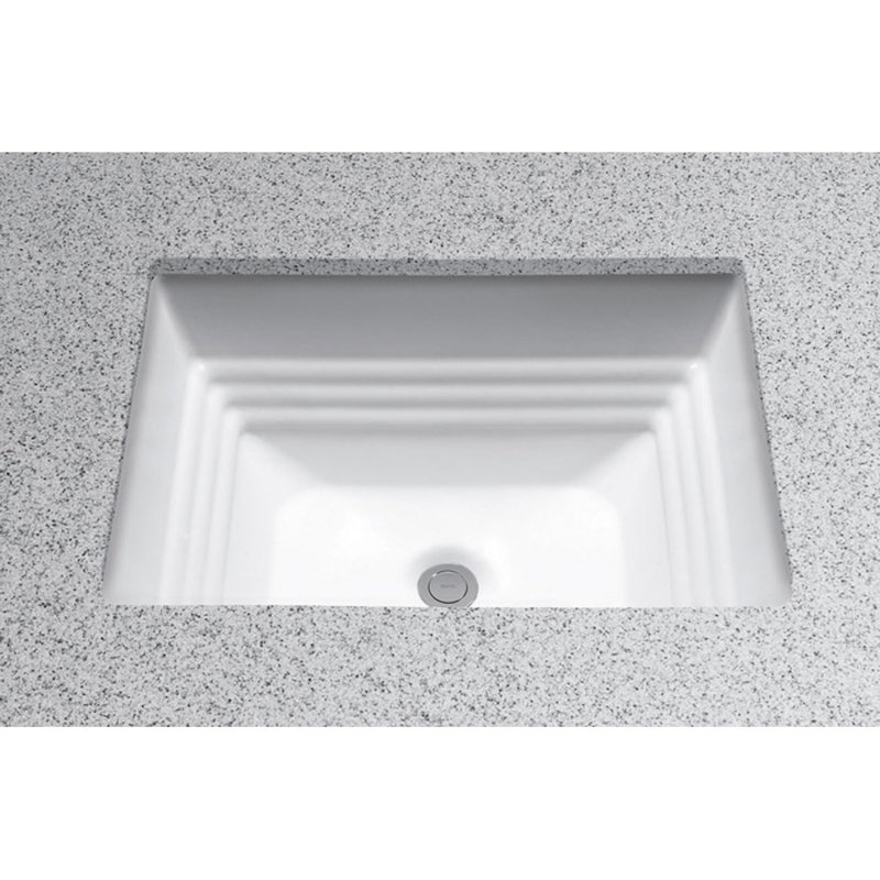 Promenade® Vitreous China Rectangular Undermount Bathroom Sink with Overflow, Cotton