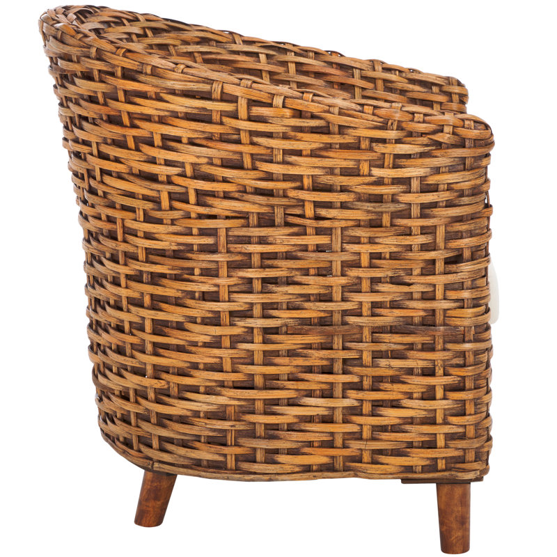 Iraan Rattan Barrel Chair, Honey Dark Brown