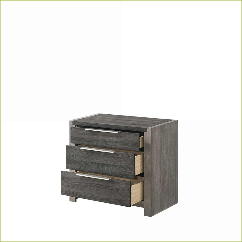 Table de chevet 3 tiroirs Jehoram Grey