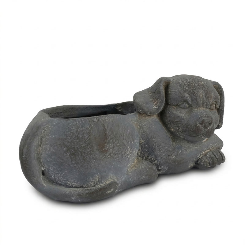 Georgina DOG Planter 15cm Blue Iron Effect