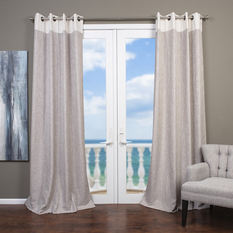 Harmon Semi Sheer Curtain Single Panel, Beige