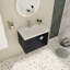 Meuble-lavabo de salle de bain avec lavabo en céramique - Porte murale à fermeture en douceur de 28 po et poignées en métal pour salle de bain moderne 28 po-1669034819