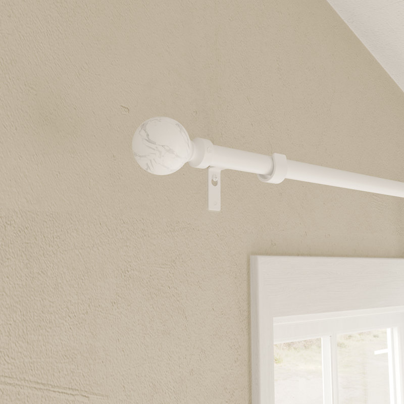 Ensemble de tringle à rideaux simple réglable et faiteau coordonné, 48" - 84"