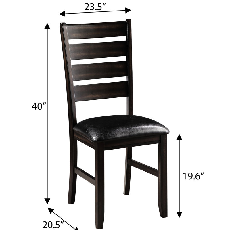 2 chaises de salle à manger - design contemporain, similicuir noir, revêtement 2 pièces à dossier solide, style stable