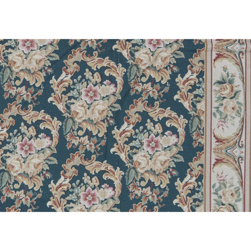 Needlepoint Wool Floral Area Rug