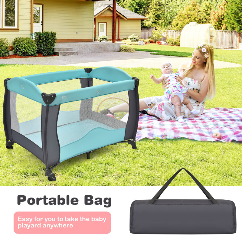 Syren Bassinet with Mattress and Stand, Green