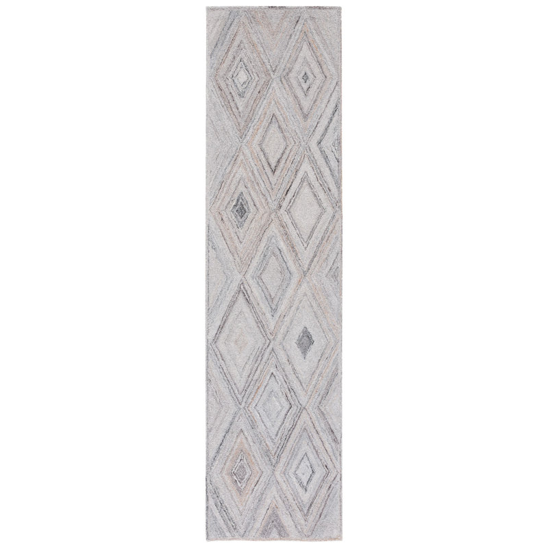 Liskeard Hand Tufted Geometric Area Rug , Runner 2'3" x 9'