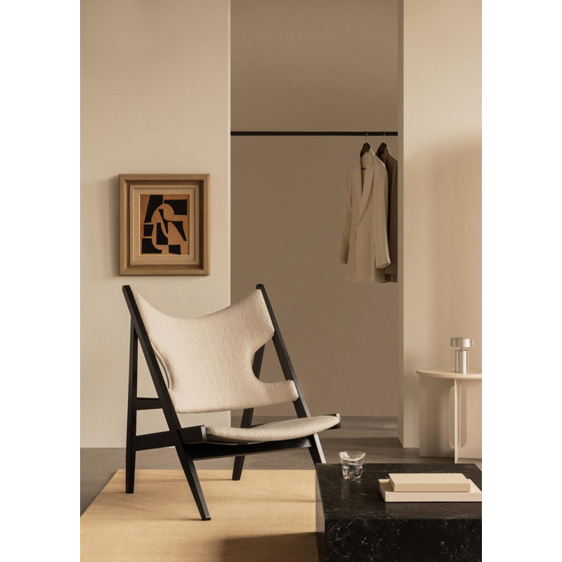Knitting, Lounge Chair, Walnut Base, Upholstered Seat and Back PC3T, EU/US - CAL117 Foam, 0950 (Green), Baru, Baru, Sahco, Kvadrat