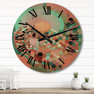 Horloge murale Crystalline Consciousnessin Retro Tones