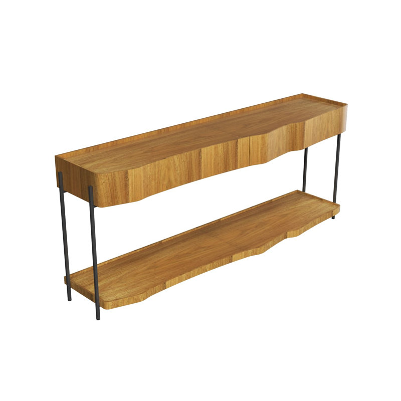 Horizon 72.24'' Console Table, Black, Louro Freijó