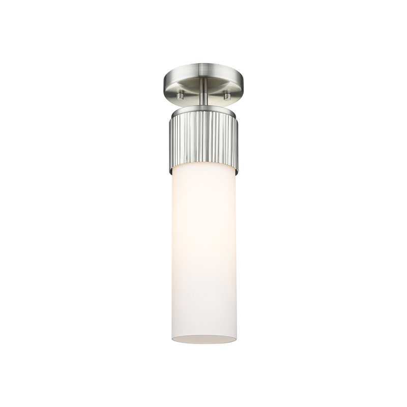 Plafonnier encastré 12 lumières Bolivar, H 15,25 po x l 4 po x P 4 po, Blanc mat, Nickel satiné