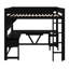 Lit mezzanine multifonctionnel avec bureau intégré, tablettes, DEL et port de charge-129169214