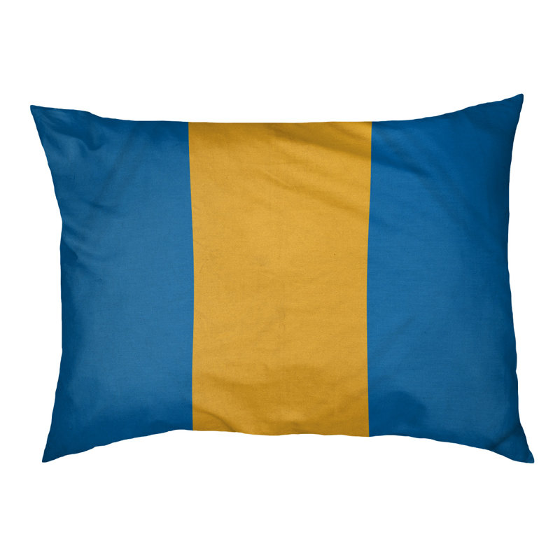 Coussin Golden State, Grand (l 40 po x P 30 po x H 14 po), Bleu royal / jaune doré californien / bleu royal
