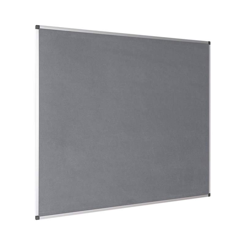 Maya Felt Wall Mounted Bulletin Board, Grey, 120cm H x 150cm L x 1.5cm D