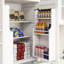 Armoire de rangement 71 po - Blanc. 4 portes, 1 tiroir, 2 tablettes réglables. Ajoute du rangement supplémentaire. Garde-manger blanc moderne et attrayant avec portes. Espace généreux. Revêtement E1. Stable