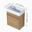 Meuble-lavabo mural 18 po avec lavabo en résine blanche et porte d'armoire à fermeture en douceur 18 po-366328535