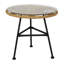 Table d'appoint brune avec cadre tendance en verre trempé