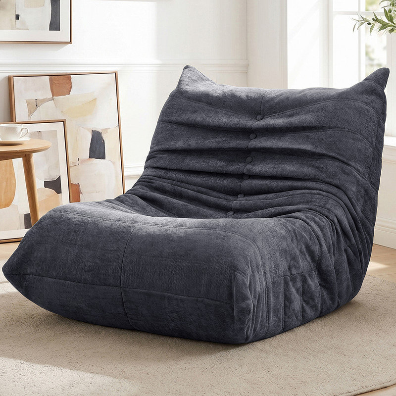 Fauteuil de plancher 35 po, Black Polyester Blend