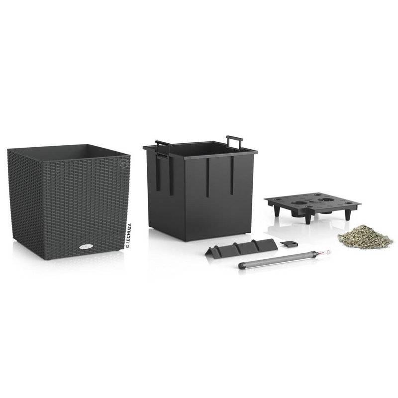 Moneak Planter Box, 40cm H x 40cm W x 40cm D, Granite
